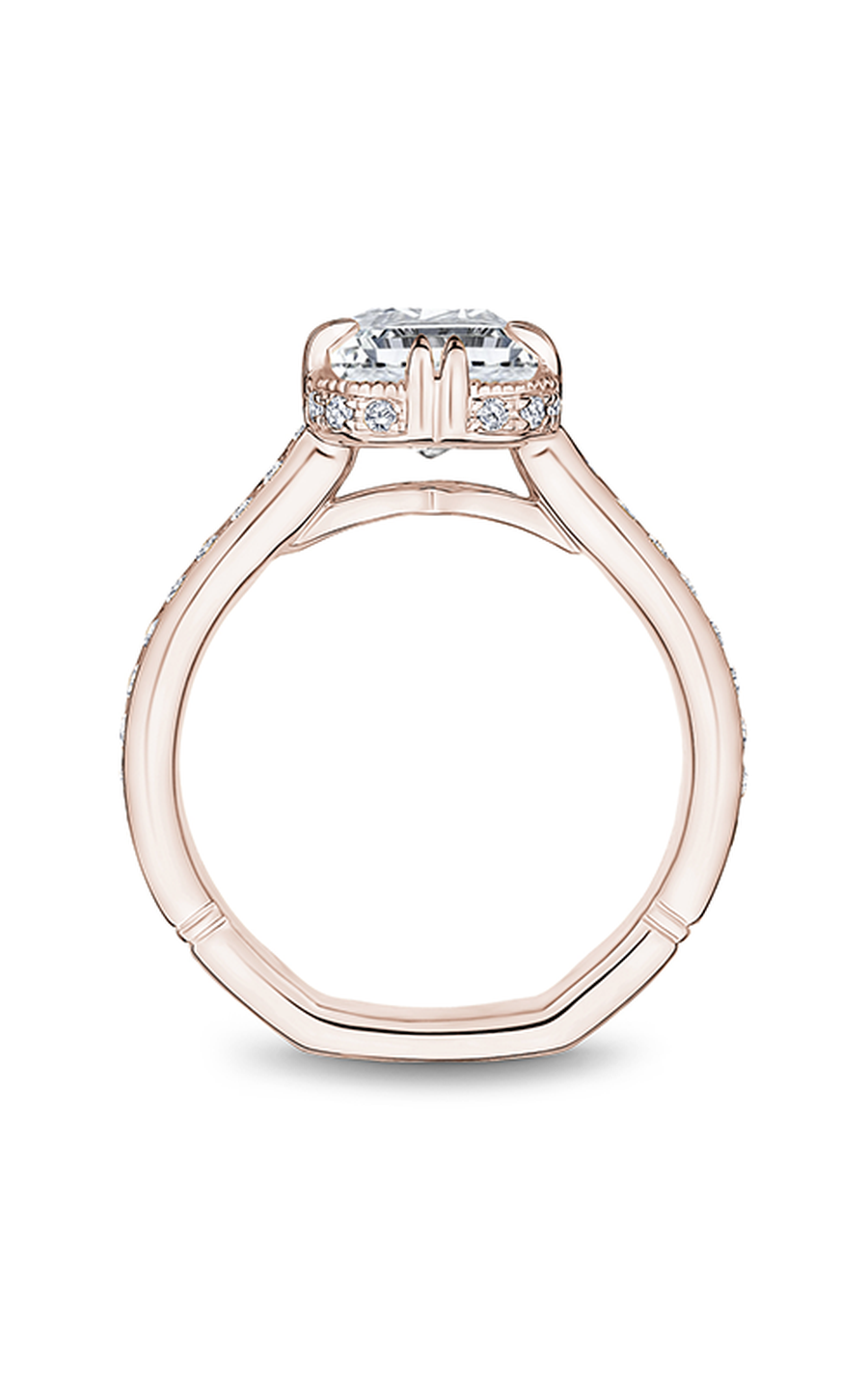 14K Rose Gold Atelier Halo Emerald Engagement Ring