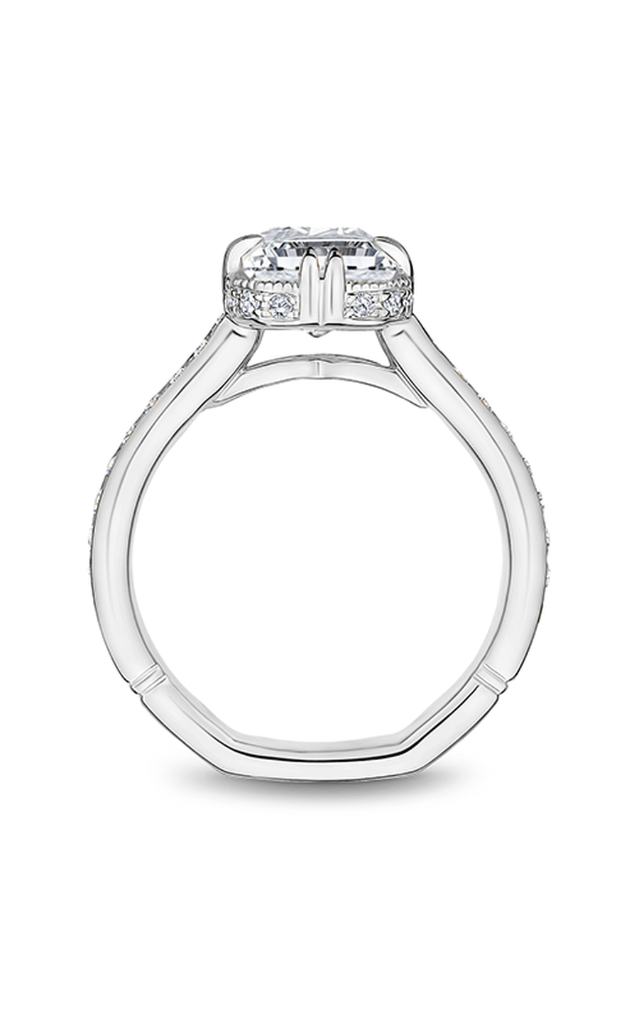 14K White Gold Atelier Halo Emerald Engagement Ring