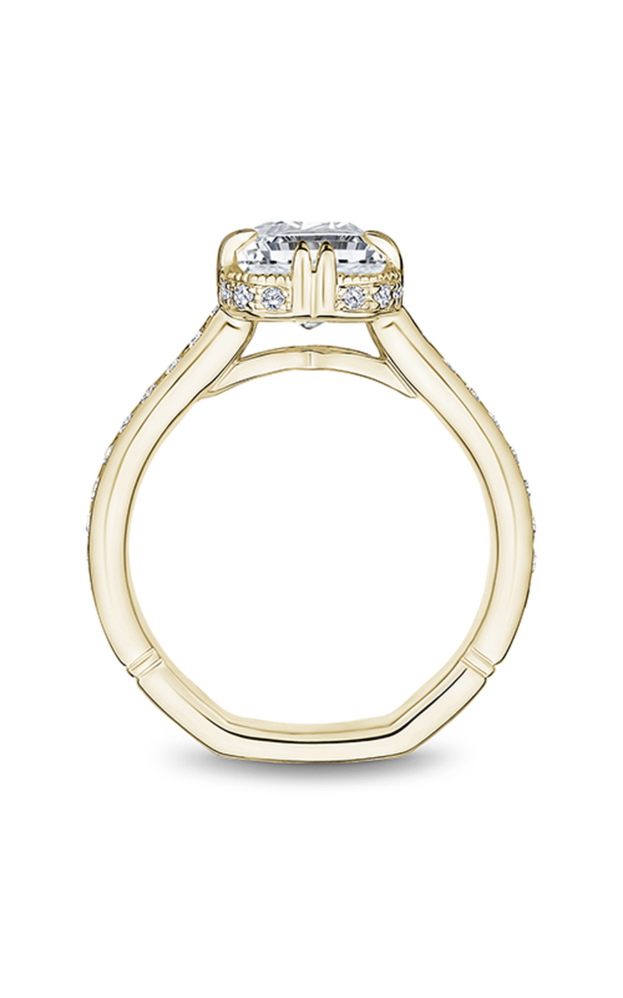 14K Yellow Gold Atelier Halo Emerald Engagement Ring