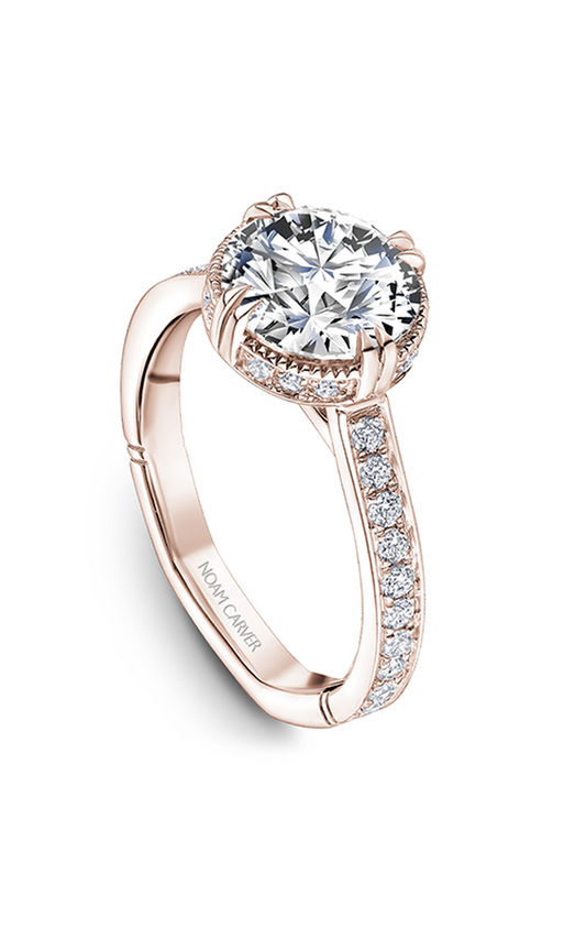14K Rose Gold Atelier Halo Round Engagement Ring