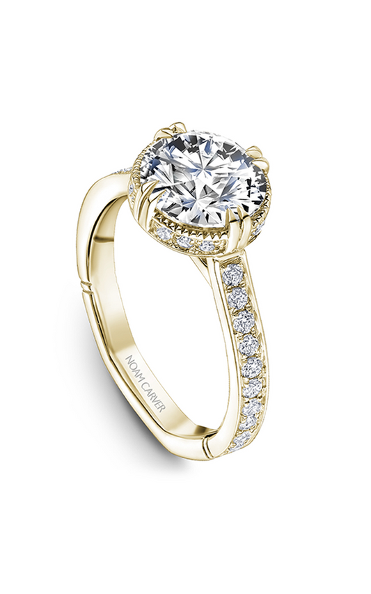 14K Yellow Gold Atelier Halo Round Engagement Ring