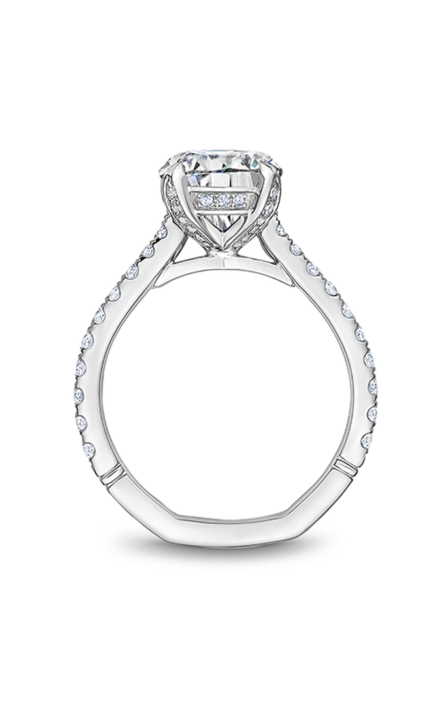 18K White Gold Atelier Sidestone Round Engagement Ring