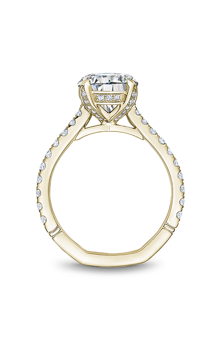14K Yellow Gold Atelier Sidestone Round Engagement Ring