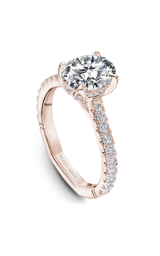 14K Rose Gold Atelier Sidestone Oval Engagement Ring