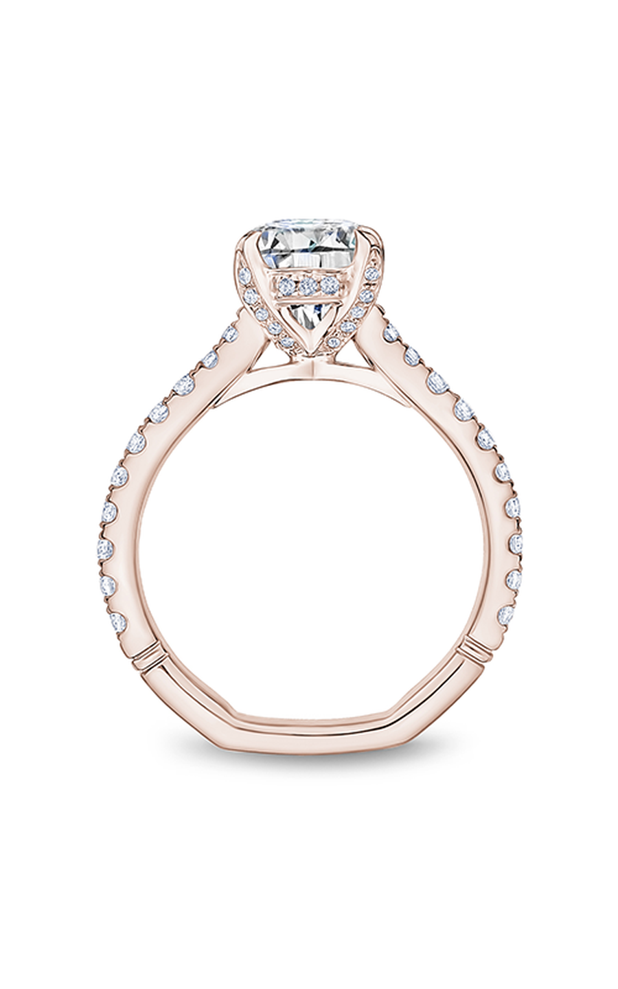 18K Rose Gold Atelier Sidestone Oval Engagement Ring