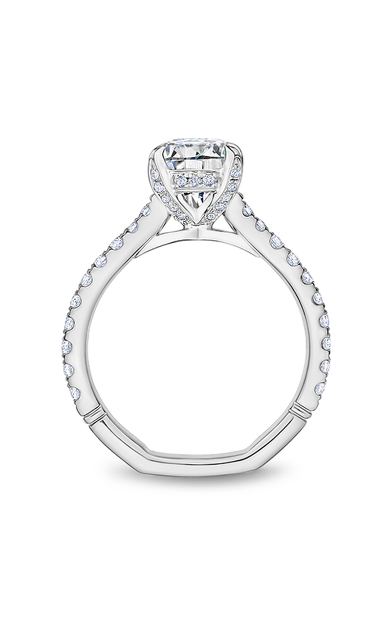14K White Gold Atelier Sidestone Oval Engagement Ring