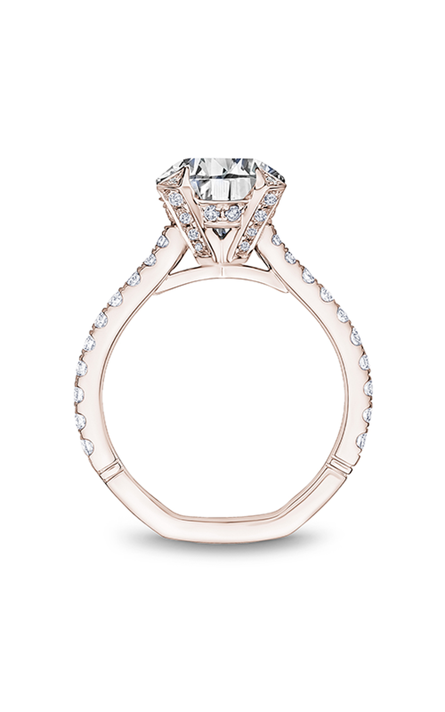 18K Rose Gold Atelier Sidestone Round Engagement Ring