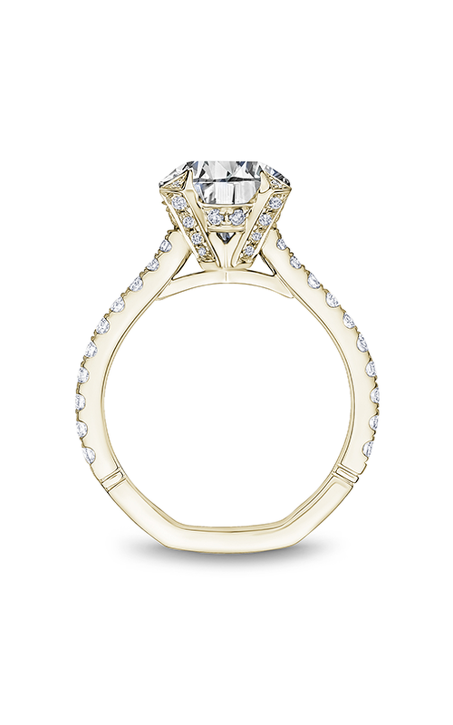 18K Yellow Gold Atelier Sidestone Round Engagement Ring