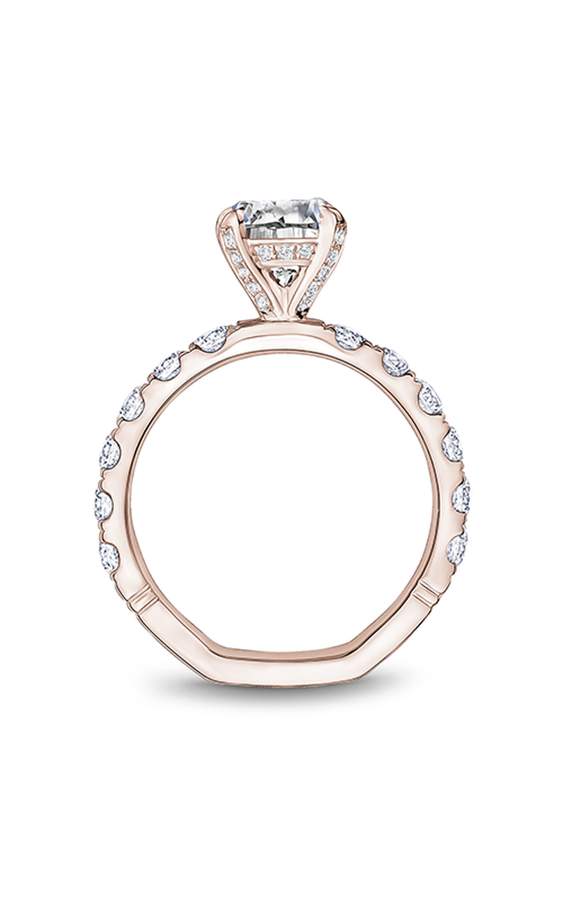 14K Rose Gold Atelier Sidestone Oval Engagement Ring