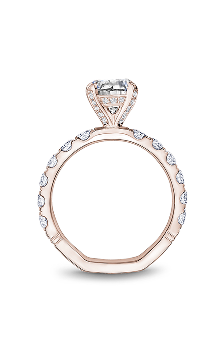 18K Rose Gold Atelier Sidestone Oval Engagement Ring