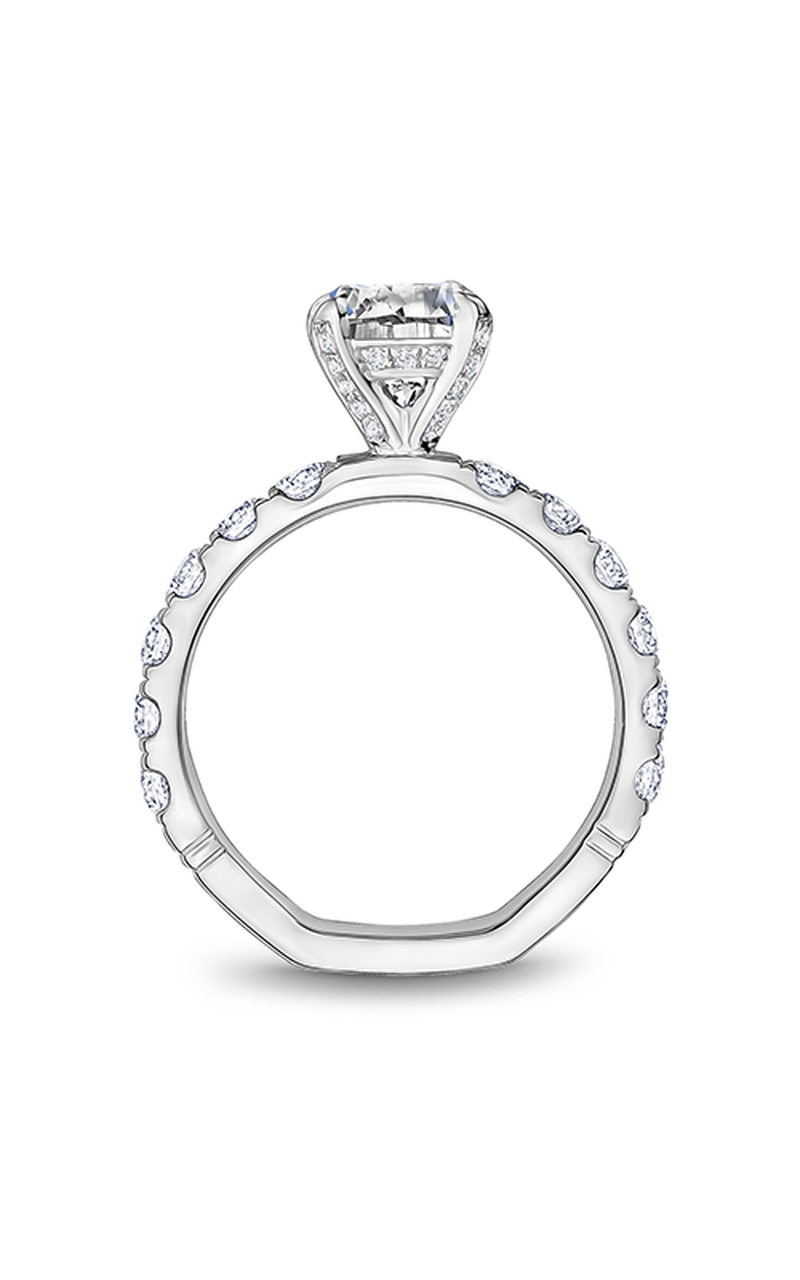 18K White Gold Atelier Sidestone Oval Engagement Ring