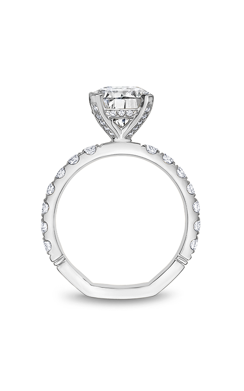 14K White Gold Atelier Sidestone Round Engagement Ring