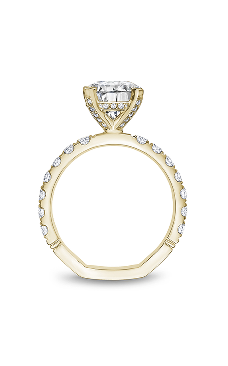 14K Yellow Gold Atelier Sidestone Round Engagement Ring