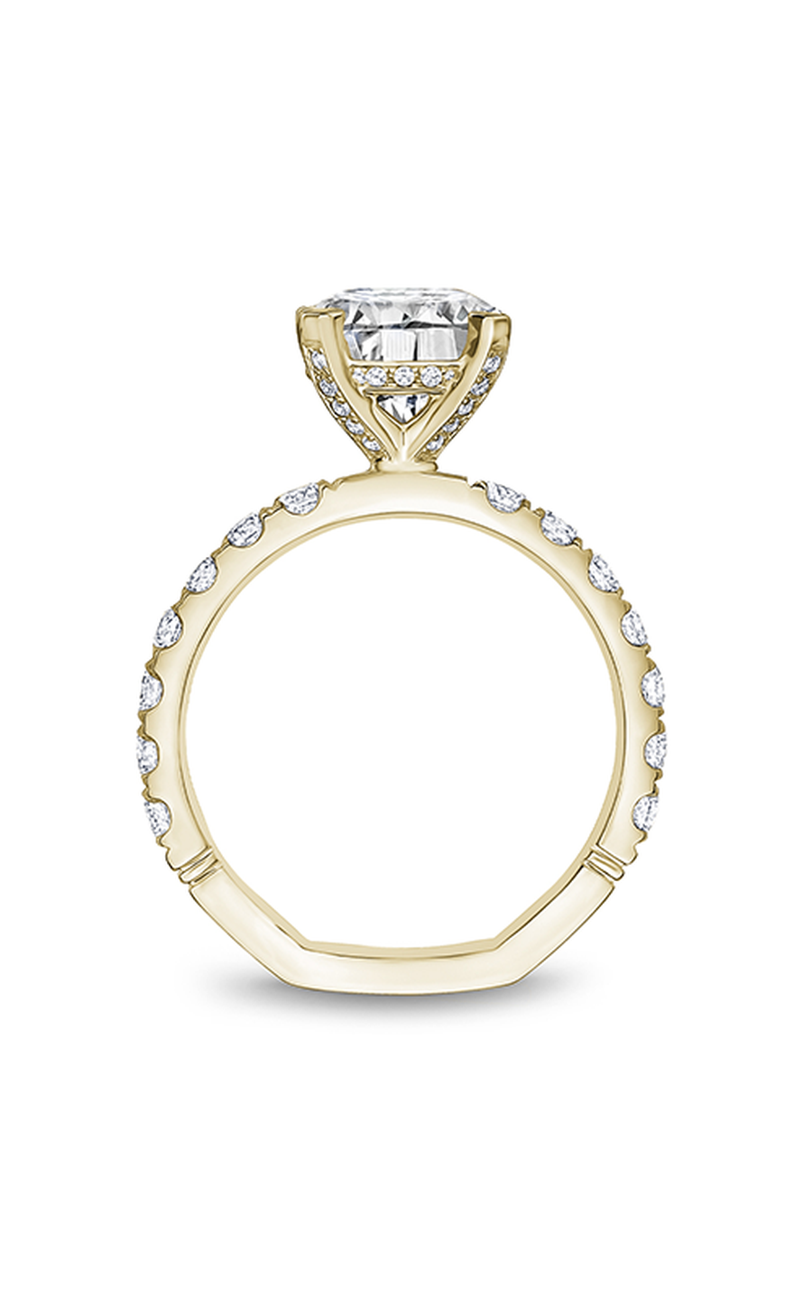 18K Yellow Gold Atelier Sidestone Round Engagement Ring