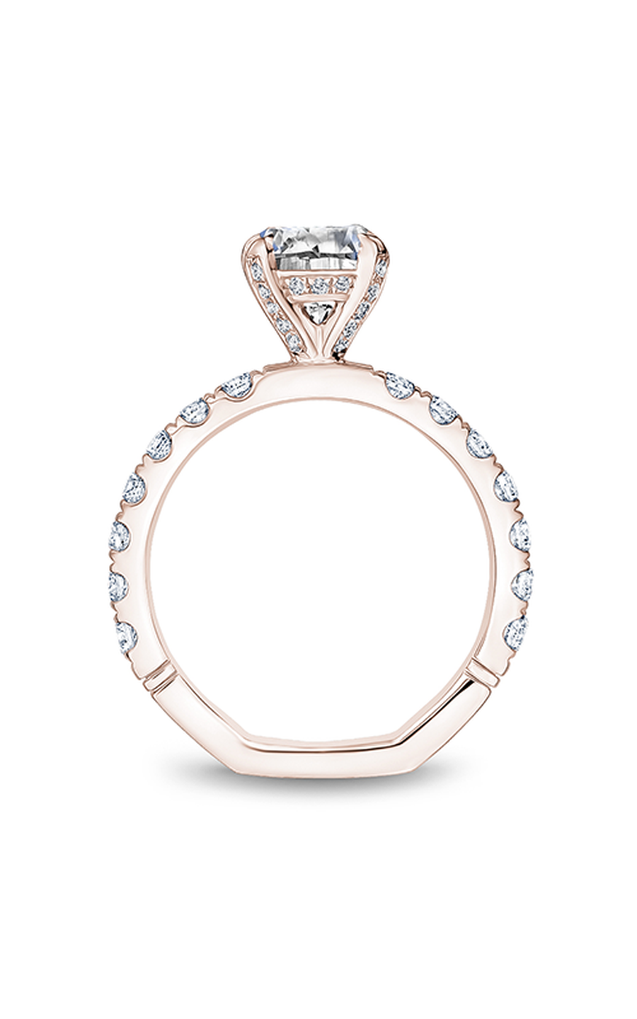 14K Rose Gold Atelier Sidestone Oval Engagement Ring