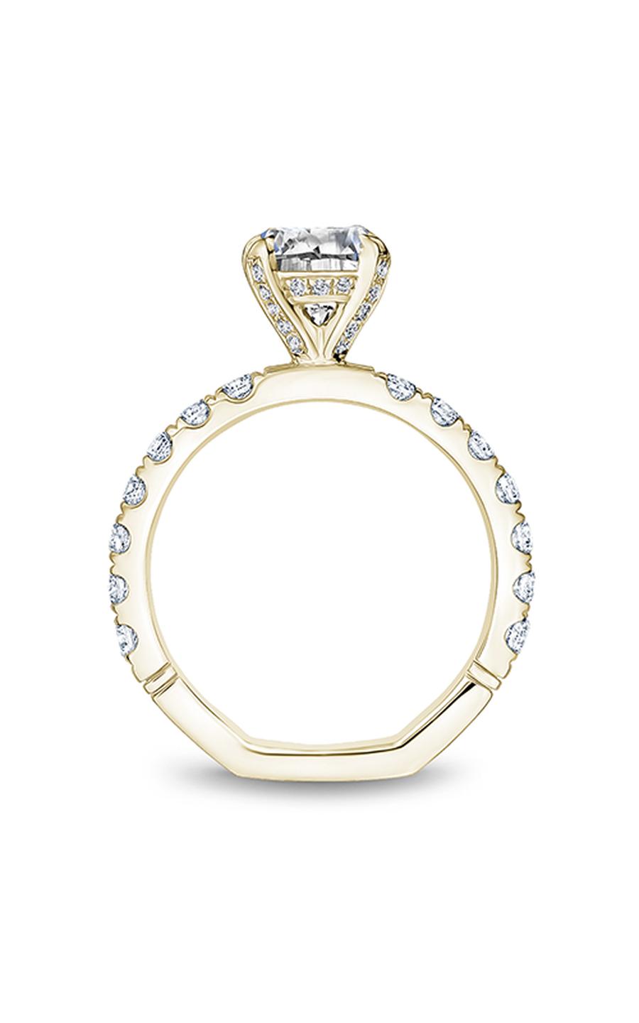 14K Yellow Gold Atelier Sidestone Oval Engagement Ring