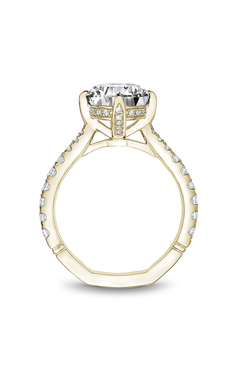 18K Yellow Gold Atelier Sidestone Round Engagement Ring