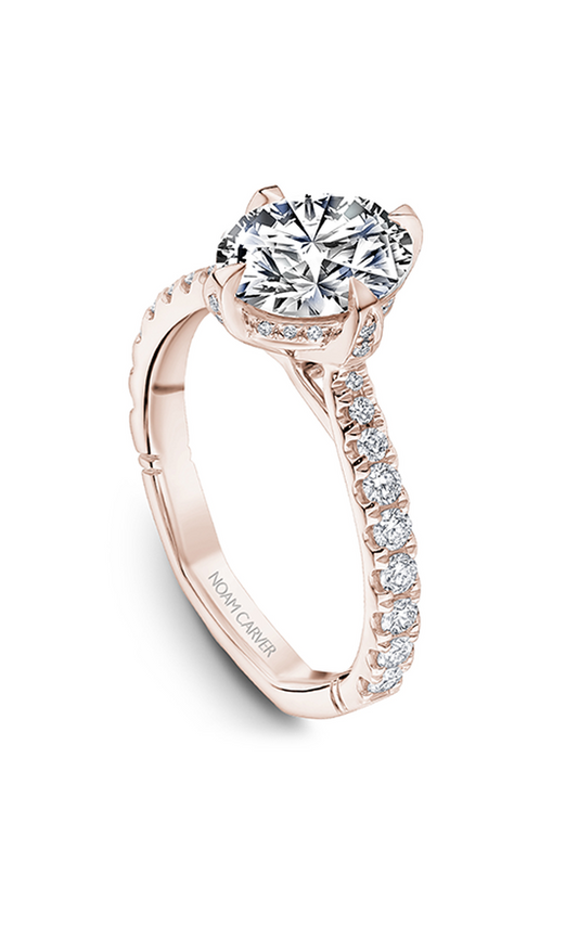 14K Rose Gold Atelier Sidestone Oval Engagement Ring