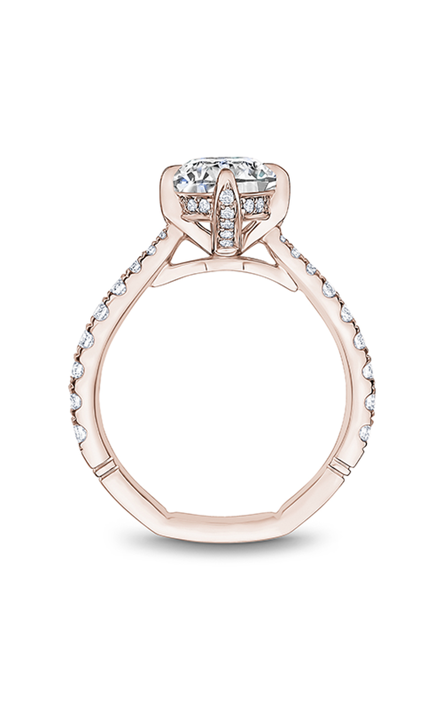 18K Rose Gold Atelier Sidestone Oval Engagement Ring