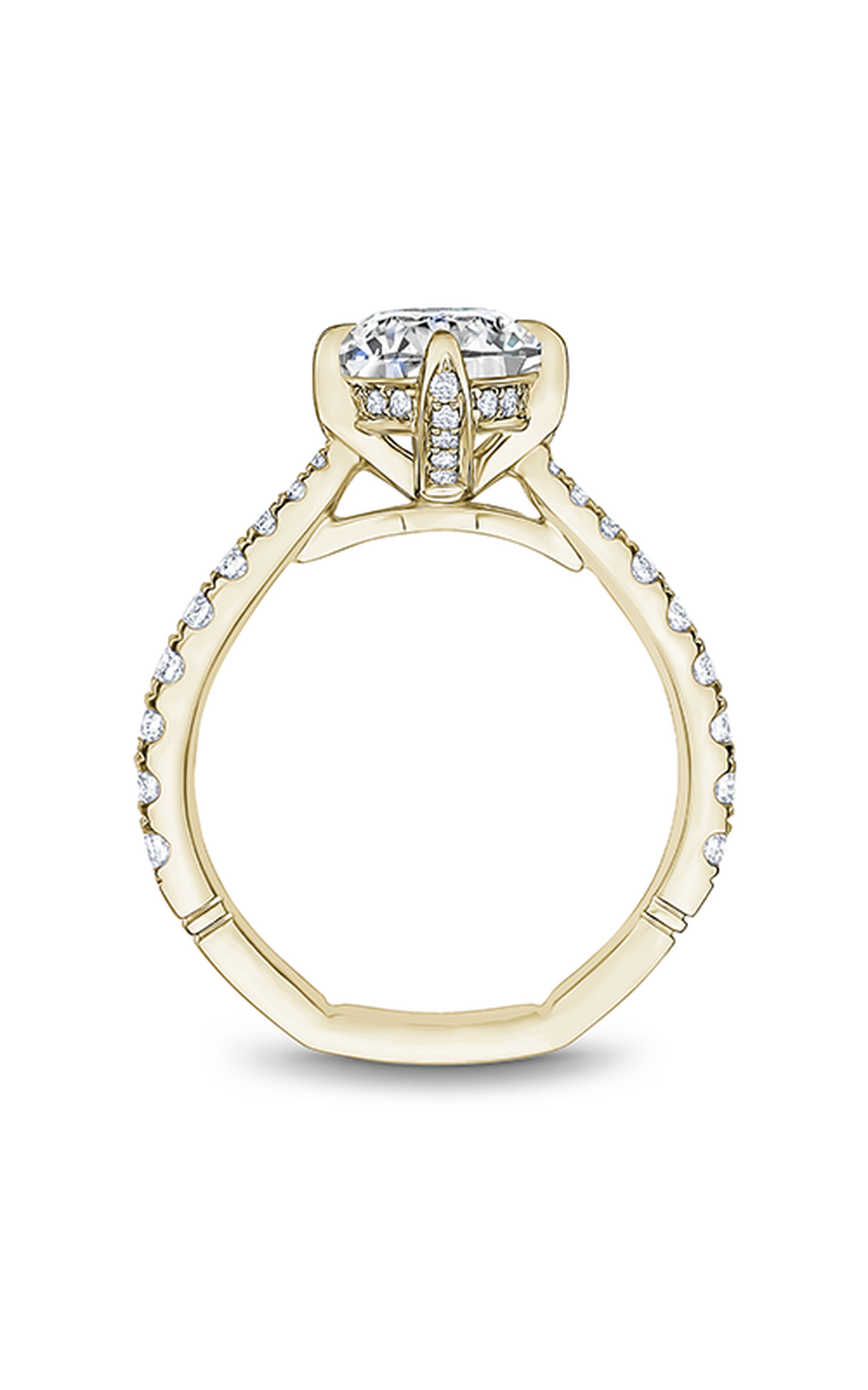 14K Yellow Gold Atelier Sidestone Oval Engagement Ring