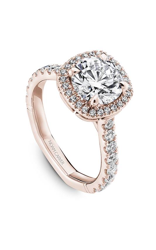 14K Rose Gold Atelier Halo Round Engagement Ring