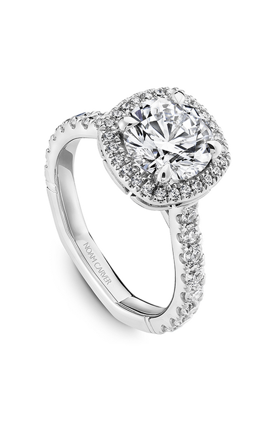 14K White Gold Atelier Halo Round Engagement Ring