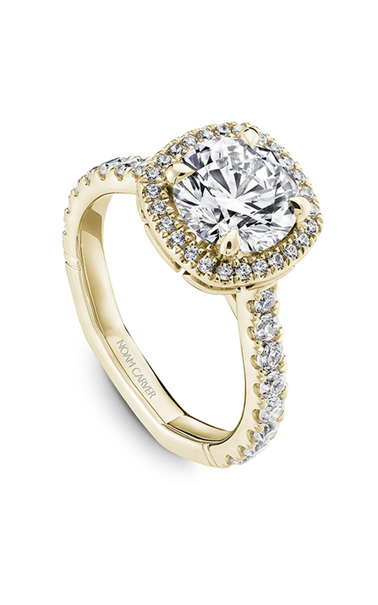 14K Yellow Gold Atelier Halo Round Engagement Ring