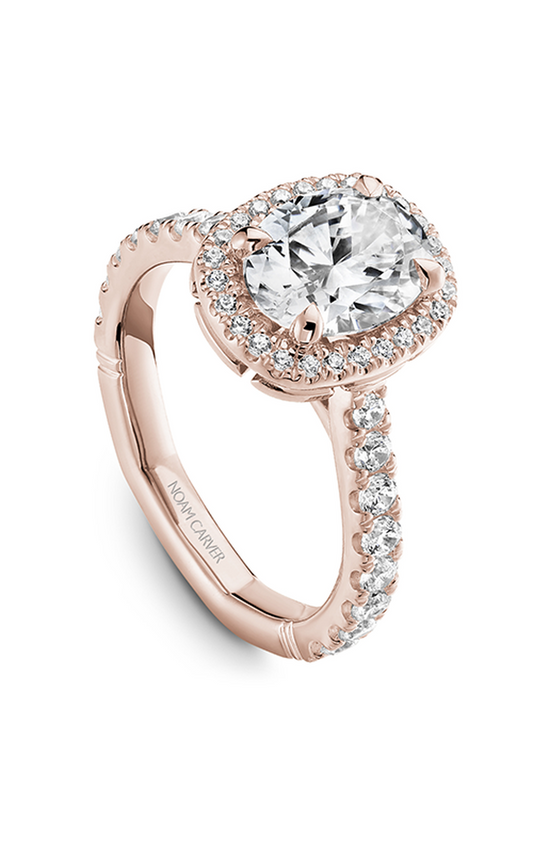 18K Rose Gold Atelier Halo Oval Engagement Ring