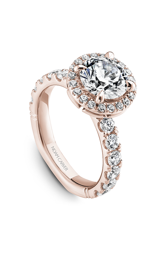 14K Rose Gold Atelier Halo Round Engagement Ring