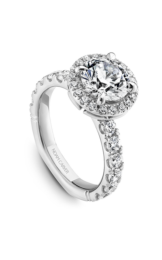 18K White Gold Atelier Halo Round Engagement Ring