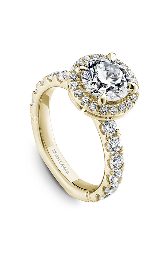 18K Yellow Gold Atelier Halo Round Engagement Ring