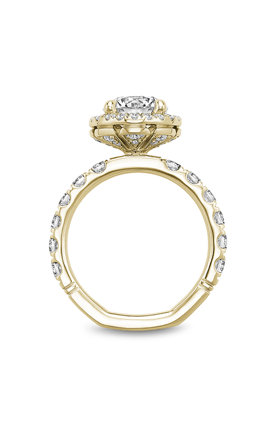 18K Yellow Gold Atelier Halo Round Engagement Ring