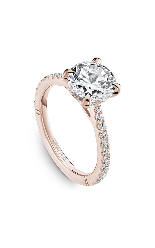 14K Rose Gold Atelier Sidestone Round Engagement Ring
