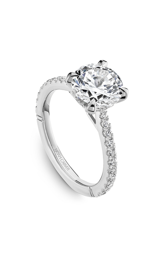 14K White Gold Atelier Sidestone Round Engagement Ring