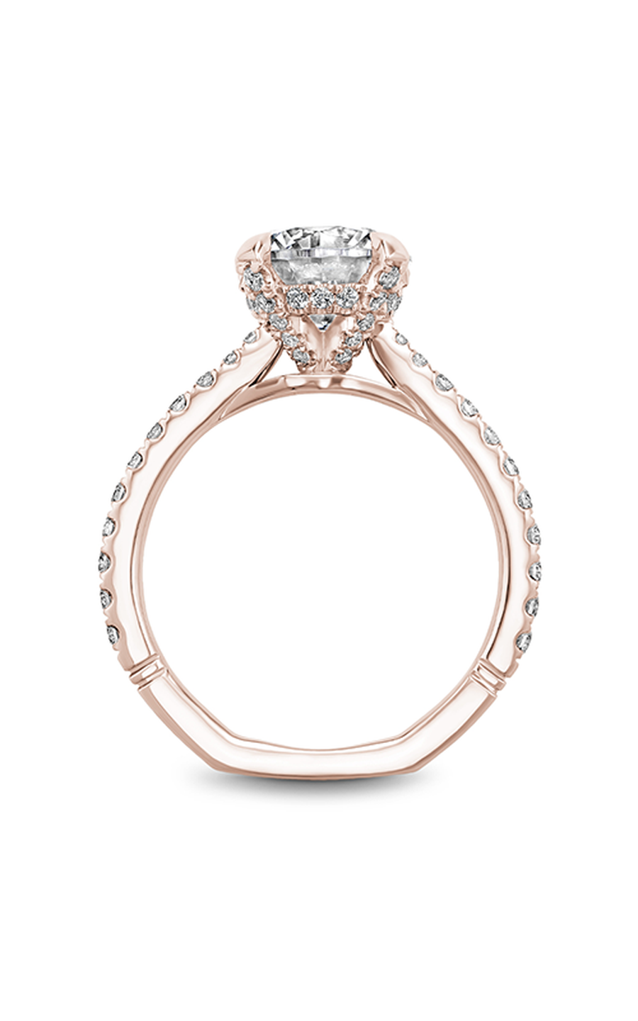 18K Rose Gold Atelier Sidestone Round Engagement Ring