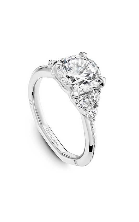 18K White Gold Atelier Sidestone Round Engagement Ring