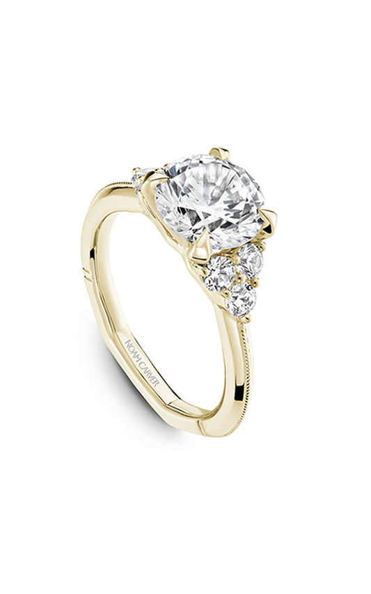 14K Yellow Gold Atelier Sidestone Round Engagement Ring