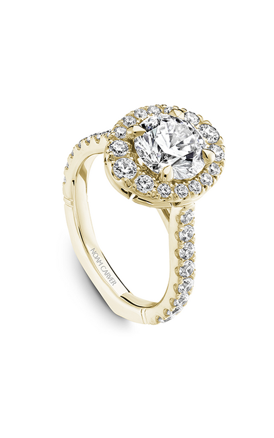 14K Yellow Gold Atelier Halo Round Engagement Ring