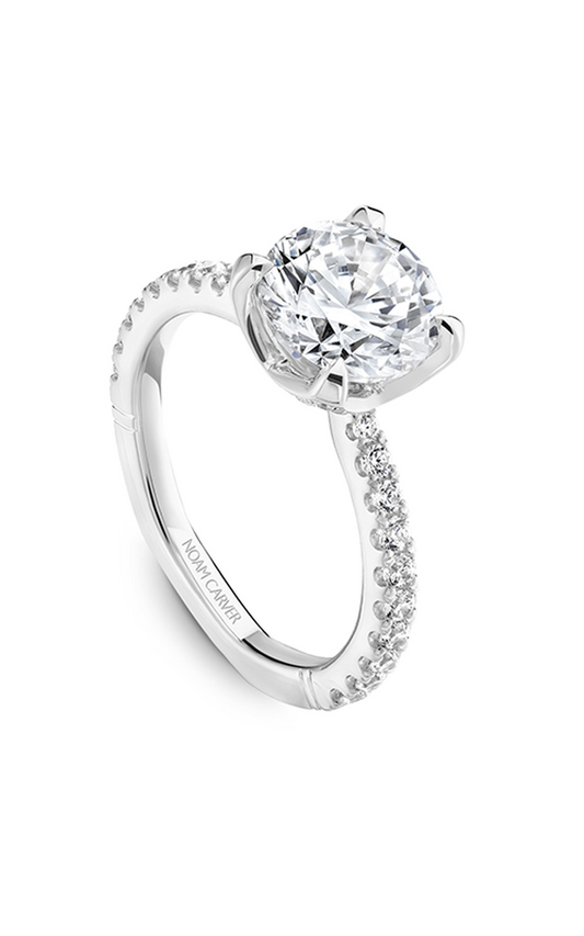 18K White Gold Atelier Sidestone Round Engagement Ring