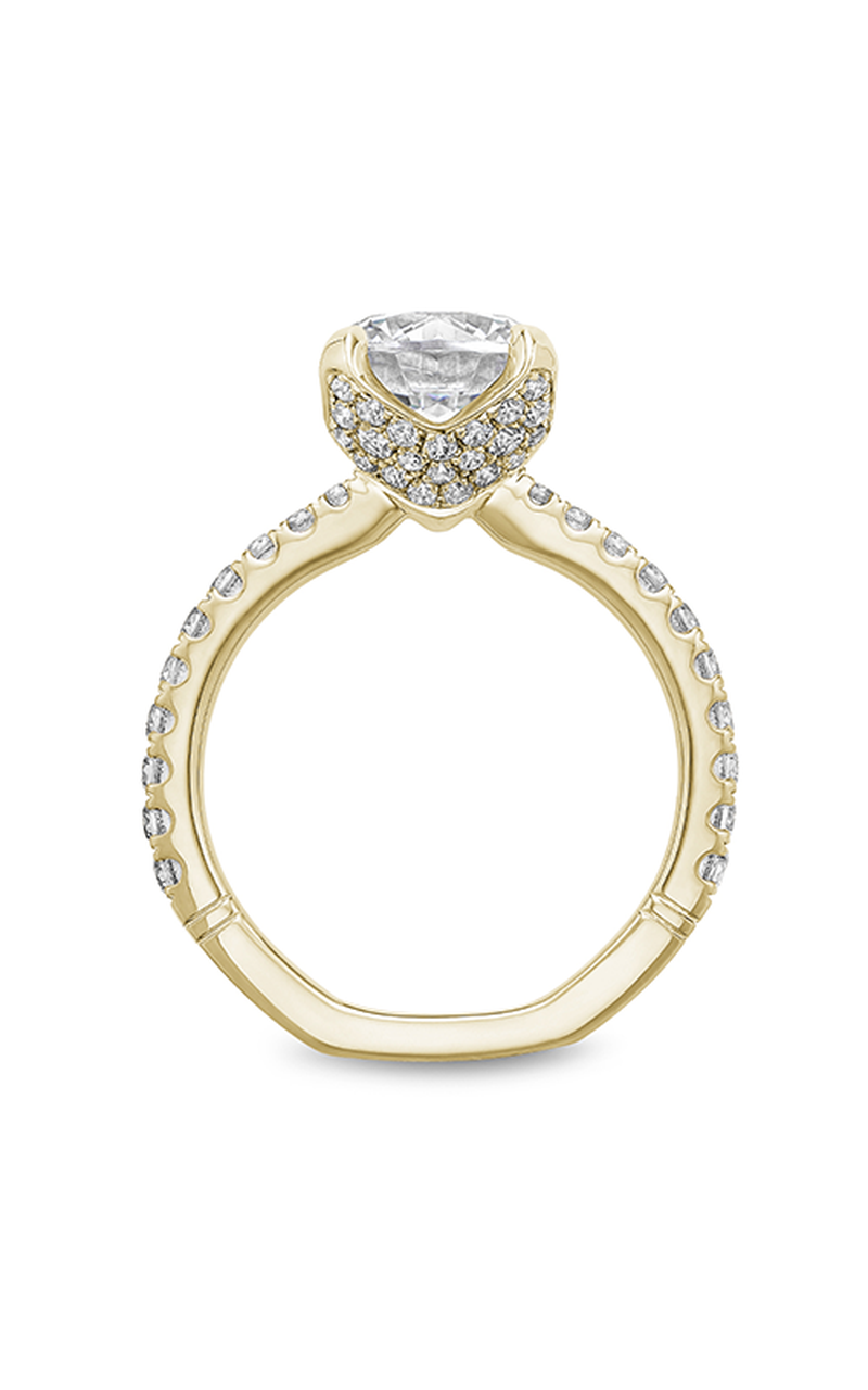 18K Yellow Gold Atelier Sidestone Round Engagement Ring