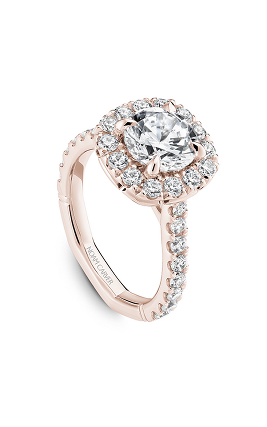 14K Rose Gold Atelier Halo Round Engagement Ring