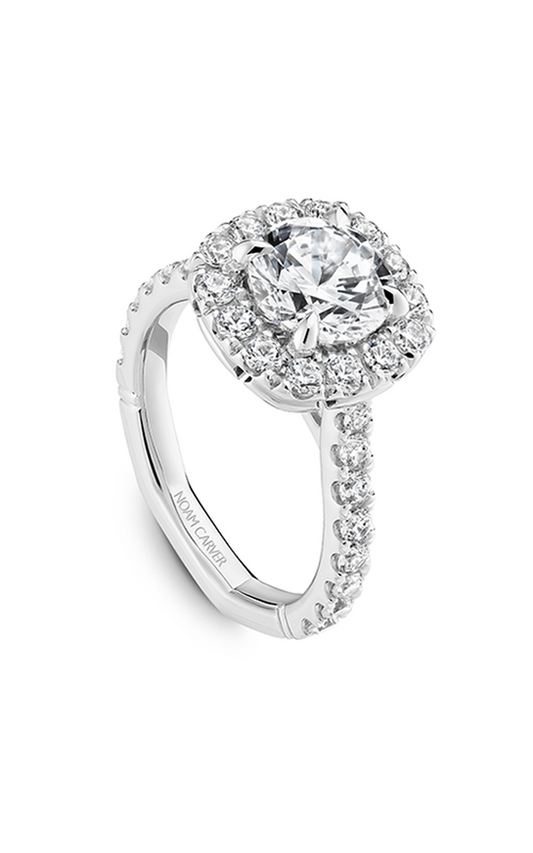 18K White Gold Atelier Halo Round Engagement Ring