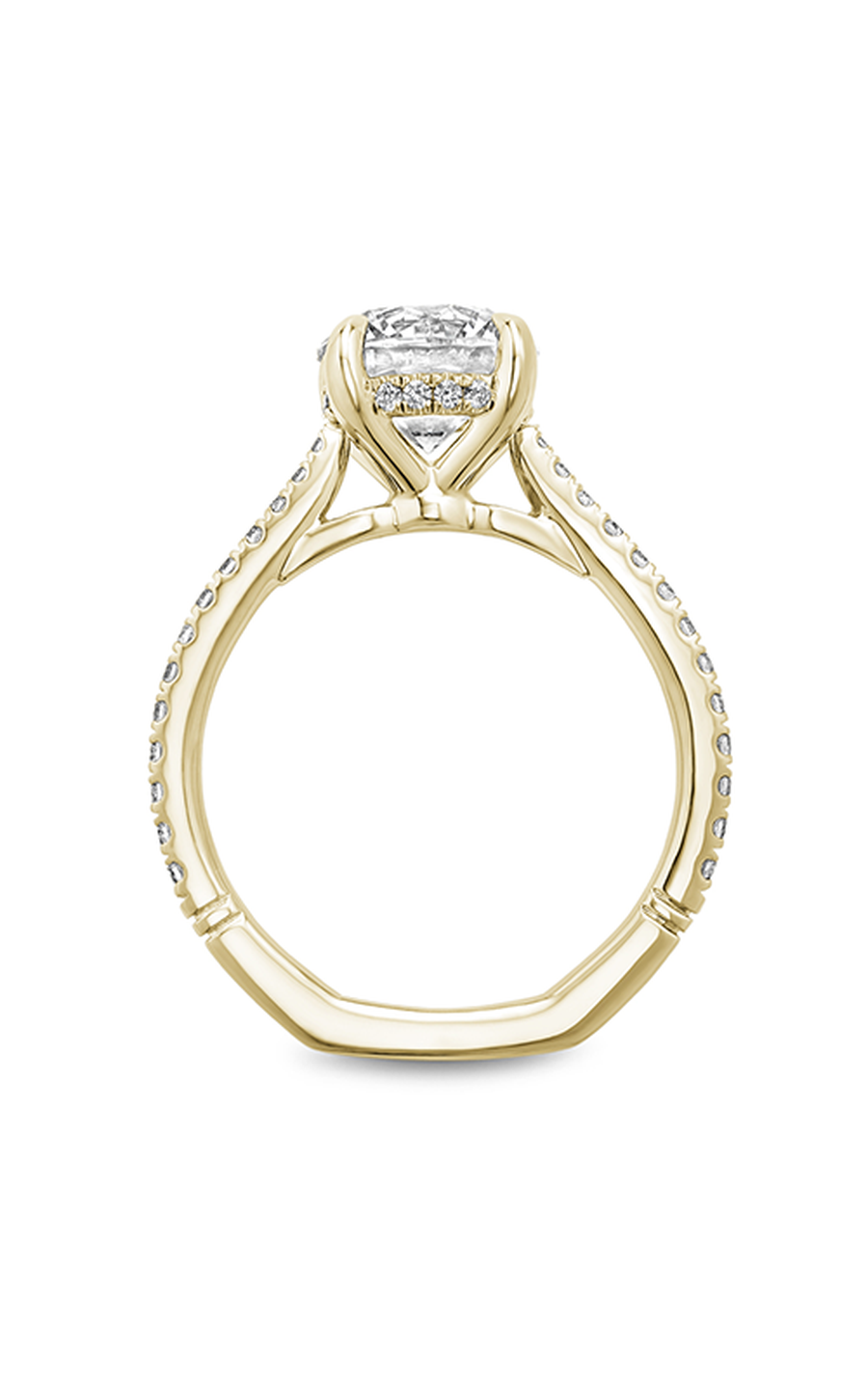 14K Rose Gold Atelier Sidestone Round Engagement Ring