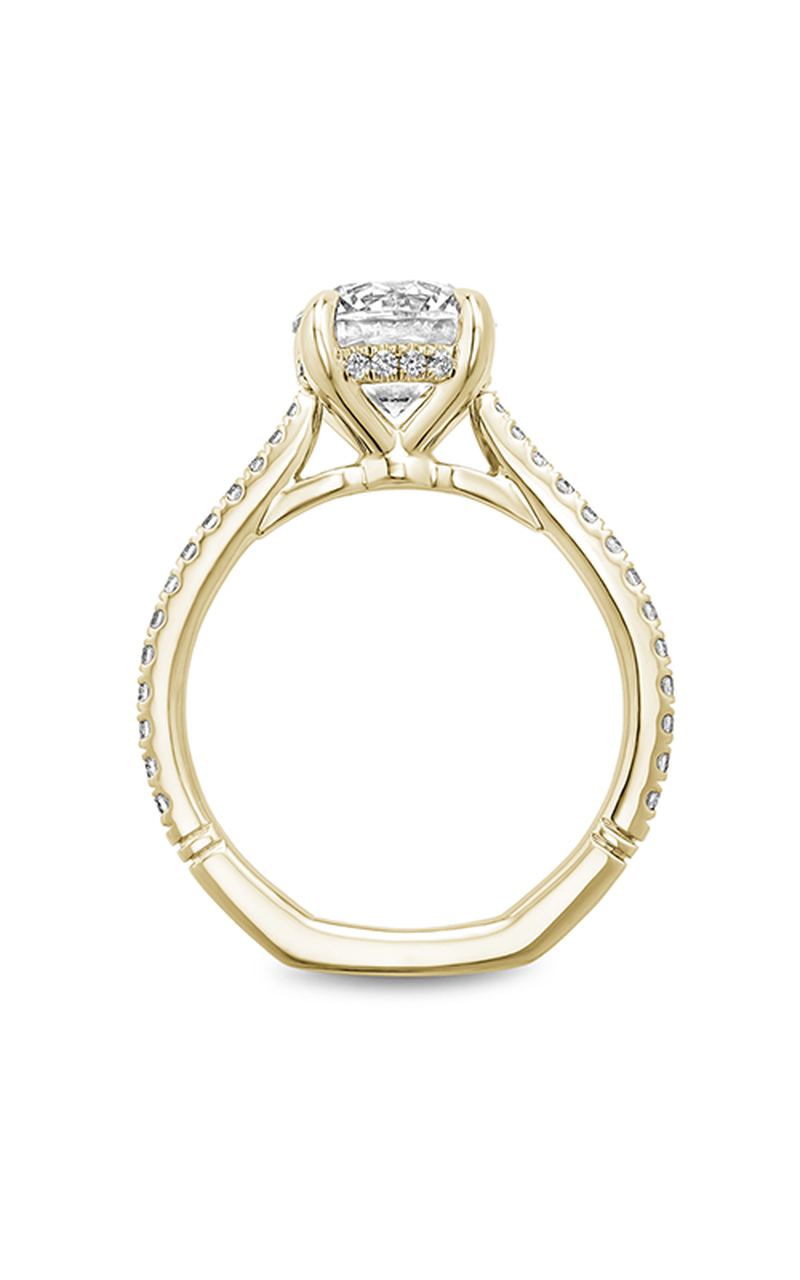 14K Rose Gold Atelier Sidestone Round Engagement Ring