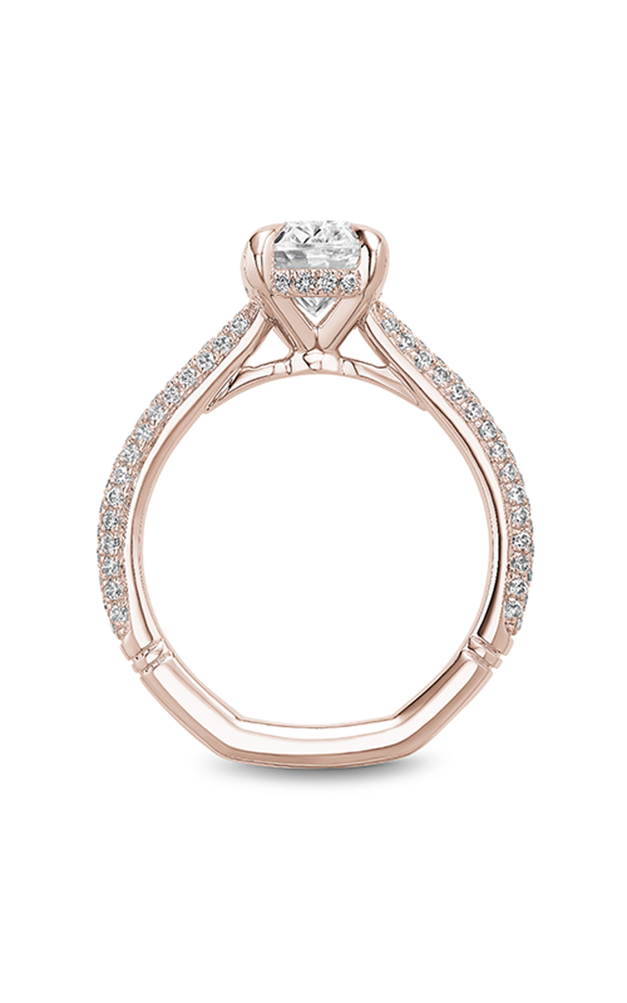 18K Rose Gold Atelier Sidestone Oval Engagement Ring