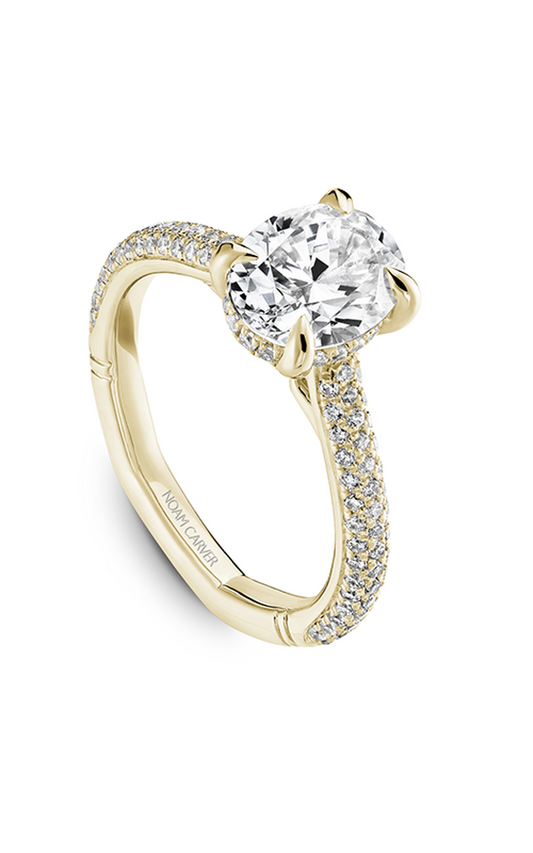 14K Yellow Gold Atelier Sidestone Oval Engagement Ring