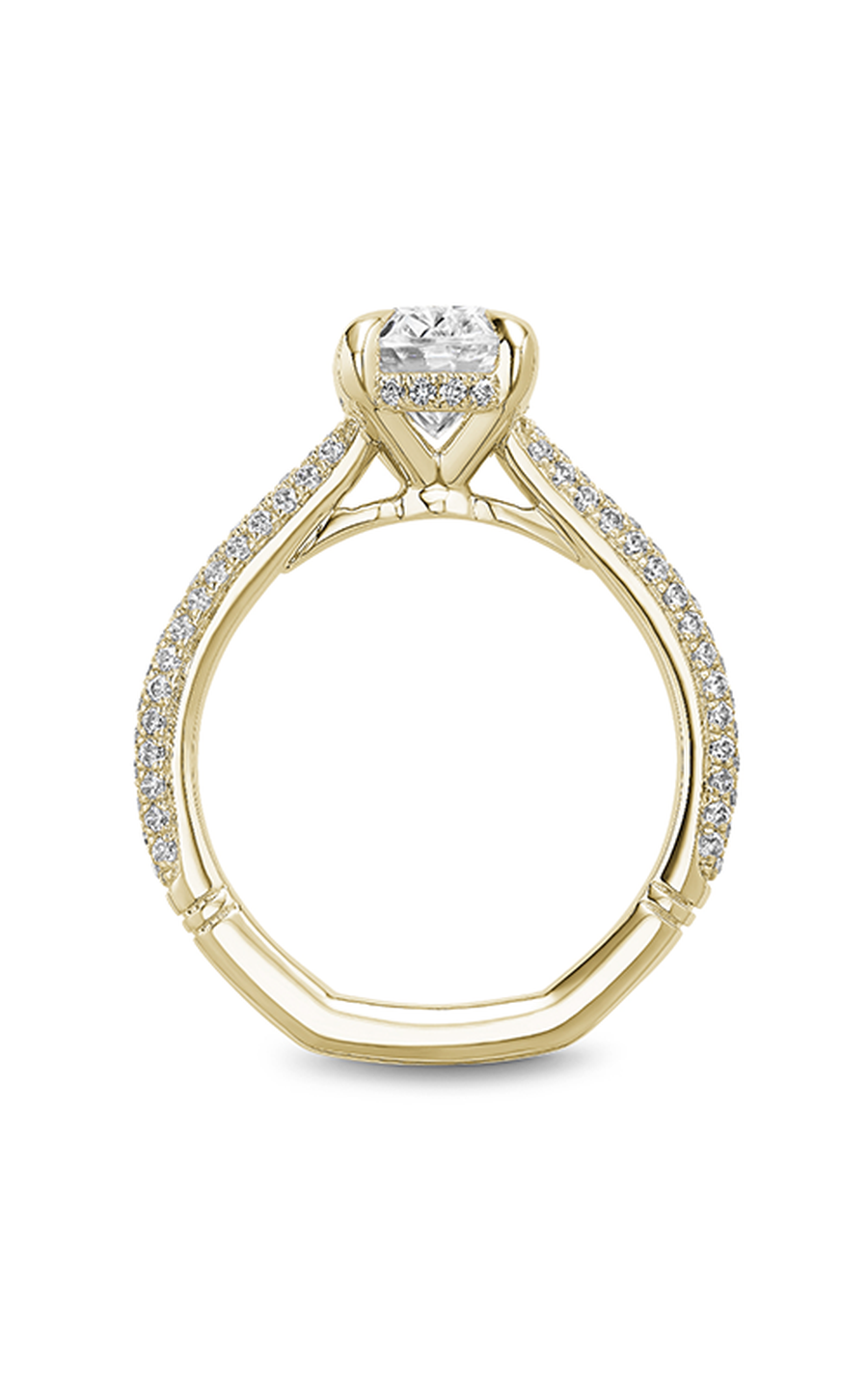 14K Yellow Gold Atelier Sidestone Oval Engagement Ring