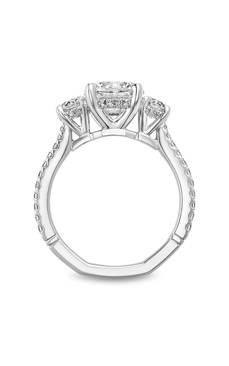 14K White Gold Atelier Three Stone Round Engagement Ring