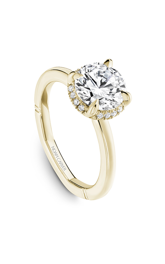 18K Yellow Gold Atelier Halo Round Engagement Ring