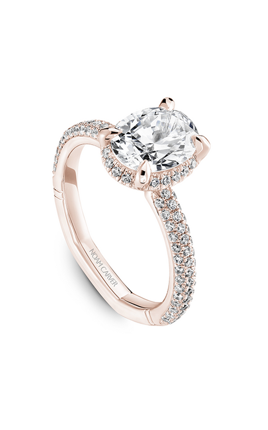 14K Rose Gold Atelier Halo Oval Engagement Ring